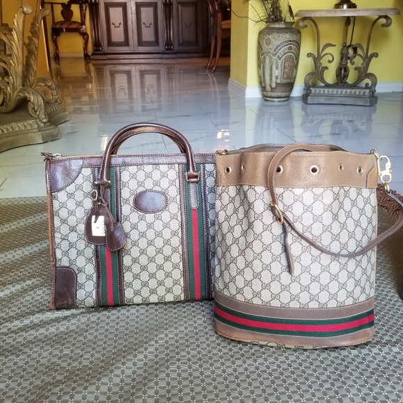 Vintage  Gucci Boston Carryall weekender mini luggage handbag - Picture 5 of 16